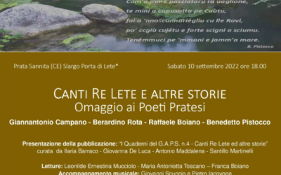 Prata Sannita (CE) – 10/09/2022 – Canti Re Lete e Altre Storie: Omaggio ai Poeti Pratesi