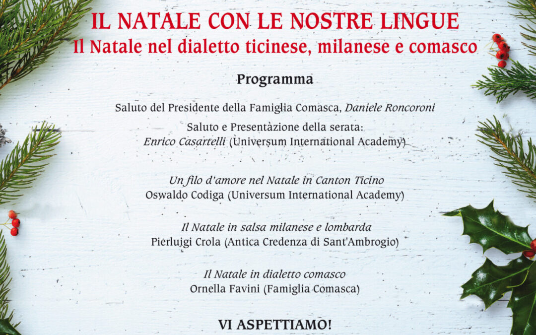 Como – 20/12/2022 –  “Il Natale con le nostre lingue: dialetto comasco, ticinese e milanese”